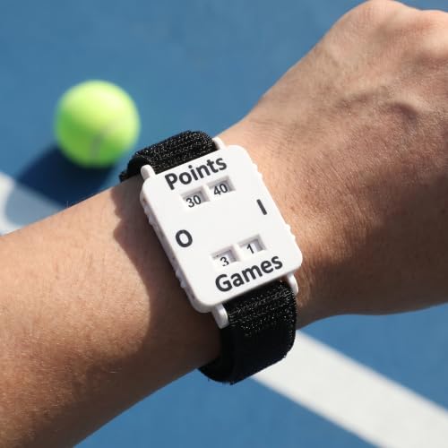 OUNONA 2pcs Wrist Score Counter for Tennis, Cricket, Adjustable Strap Manual Points & Games Dials, Manual Dial Match Score Keeper for Coaching