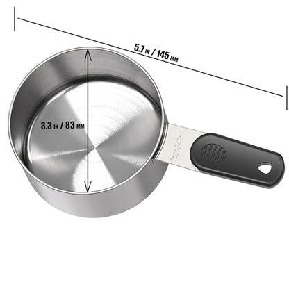 1 Cup Magnetic Grips Stainless Steel Measuring Cup -1PCS - size: 1 cup