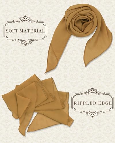 Chiffon Scarf for Women, Removable Flower Neck Scarf Light Soft Fashion Rose Scarves Versatile Headband or Hair Band - color: Brown