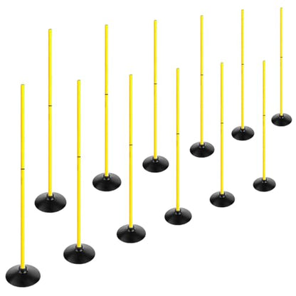 TNZMART 4.9FT Training Agility Poles Set Detachable Soccer Training Sticks Slalom Poles with 10 Disc Cones and Speed Ladder
