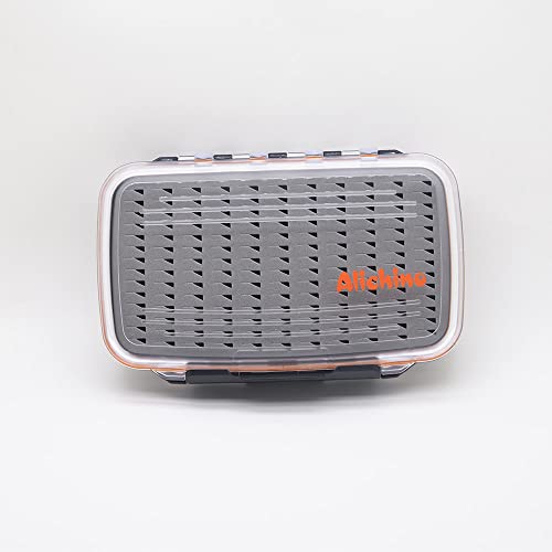 ALICHINO Fly Box for Fly Files Ice Jig Box Two Sided Waterproof Fly Fishing Box for Nymphs and Streamers (Grey Foam Insert, M 7.3 * 4.5 * 1.6Inch) - size: Medium 7.3 * 4.5 * 1.6 Inch