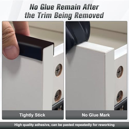 Rubber Edge Trim, 1-3/4 inch (45mm) Wide U Channel Edge Trim, Big Size U Shaped Trim, Self Adhesive Edge Banding for Plywood, Woods,Interior Doors, Countertop, Length 20Ft, Black - size: Size1-3/4"(Fit 1-11/16"~1-13/16"), L20'