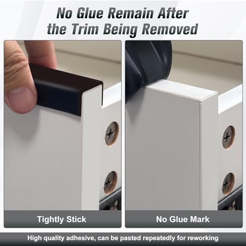 Rubber Edge Trim, 2 inch Wide U Channel Edge Trim, Big Size U Shaped Trim, Self Adhesive Edge Banding for Plywood, Woods, Doors, Shelf, Cabinet, Countertop, Length 20Ft, Black - size: Size2"(Fit 1-15/16"~2-1/16"), L20'