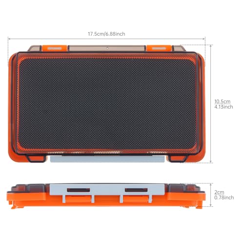 Fishing Tackle Box Slit Foam Case, Super Slim Fishing Lures Jig Box Hooks Spinners Spoons Storage Tackle Tray, (6.8 * 3.8 * 0.8inch) (Orange) - color: Orange