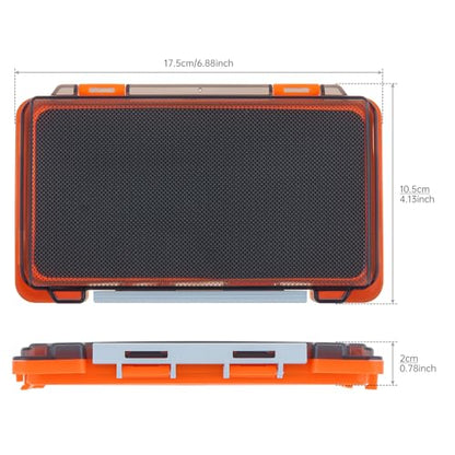 Fishing Tackle Box Slit Foam Case, Super Slim Fishing Lures Jig Box Hooks Spinners Spoons Storage Tackle Tray, (6.8 * 3.8 * 0.8inch) (Orange) - color: Orange