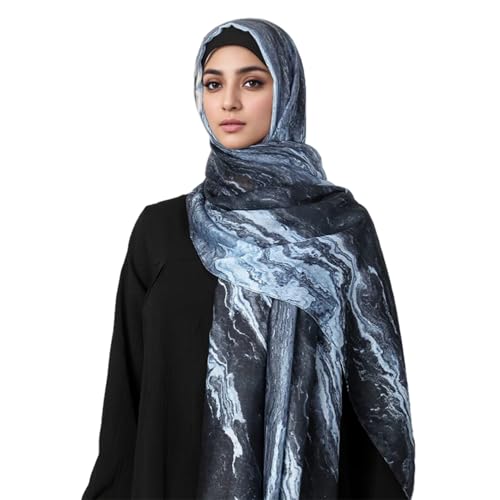 ZGMYC Watercolour Floral Printed Hijab Scarf for Women Soft Modal Cotton Instant Hijab Head Wraps Shawls Long Scarves - color: Color 25