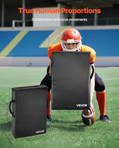 VEVOR PVC Step Over Dummy, High-Density Sponge Blocking Pad Equipment, Heavy Duty Tackle Dummies with Handles, Great for Footwork Drills Sports Training Practice - size: 2PC 24*16inch Blocking Pad