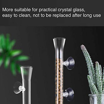 Shrimp Feeding Tube and Dish,Clear Crystal Glass Shrimp Feeder Tube Tray for Fish Tank Aquarium Shrimp (10") - size: 10" + 1 Tray