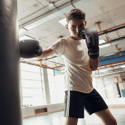 Meister [Critical] Boxing Gloves - Ergonomic High-Density Training Gloves | Pre-curved hand cage fits on day one, triple-layer impact foam, wide full-length wrist strap, matte EcoHide leather - style: 8 Ounce Gloves - Matte Black