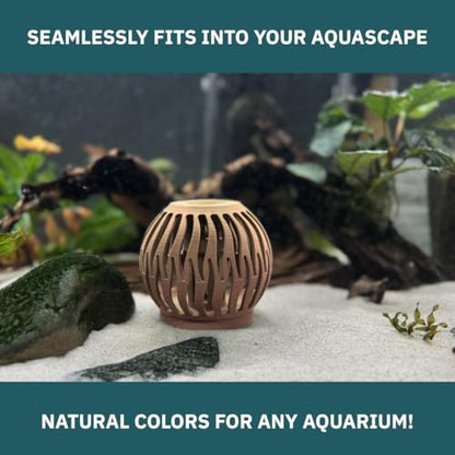 Shrimp Feeder and Hide for Freshwater Aquariums – Modular Design, Aquascape Friendly, Designed & Manufactured in USA (Wood) - color: Wood