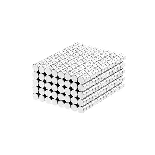N52 Tiny Disc Magnet - 3x2mm - 600 Pack Mini Round Magnets, Round Magnet for Refrigerator, Fridge, Office, Whiteboard, Durable Little Miniature Small Magnets for Crafts,3D Printer - style: 3mm D x 2mm H