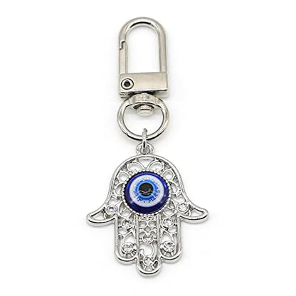 Evil Eye Keychains Car Key Ring Bag Purse Charm for Women Men - Good Luck Amulet Protection - color: K