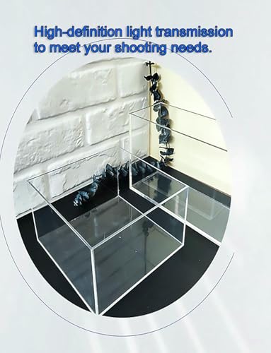 5MM/0.2In Thickness Acrylic Display Cabinet, Shallow Water Tank, Portable Food and Cosmetics Storage Box, Transparent Acrylic Floating Photography Props Shooting Tray