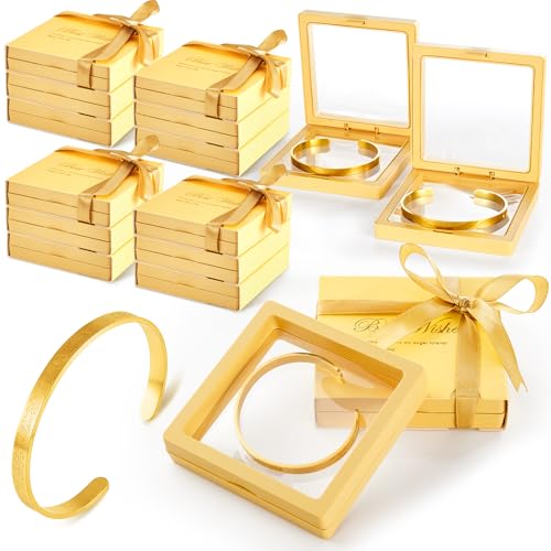 12 Sets Eid Al Adha Ayatul Kursi Bracelets Bulk Eid Mubarak Allah Open Bangle for Women Men Islamic Jewelry Gifts with Box Muslims Festival Gold Arabic Cuff Bangle Ramadan Hajj Gifts Islam Favors