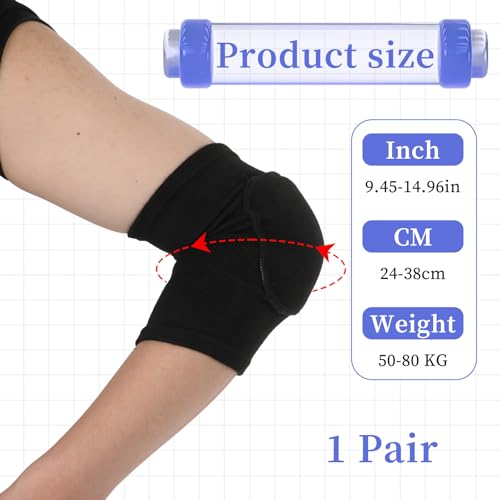 1 Pair Elbow Pads, Breathable Arm Brace Pads Anti-Collision Elbow Protector Strap Support Fitness Volleyball Basketball Tennis Golfers Arm Protector with Padded for Men and Women Elderly (Black, S)