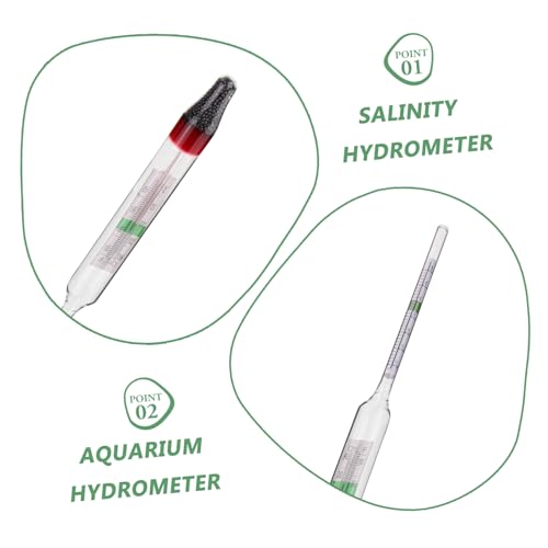 HEALLILY 1set Aquarium Hydrometer Measuring Cylinder Accurate Tester for Fish Tanks Seawater Salinometer for Optimal Aquatic Habitat Easy to Use Includes Cylinder