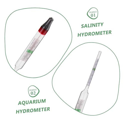 HEALLILY 1set Aquarium Hydrometer Measuring Cylinder Accurate Tester for Fish Tanks Seawater Salinometer for Optimal Aquatic Habitat Easy to Use Includes Cylinder