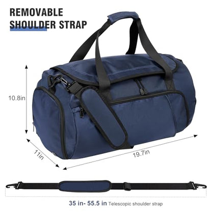 Gym Bag for Men Women With Shoe Compartment & Wet PocketWater Resistant Sports Gym Bag 、shoulder bag、messenger bag Carry On Duffel Bag forWeekend Overnight Traveling (blue) - color: blue