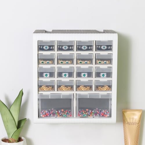Gonice 18 Drawer Plastic Screw Storage Organizer, Tool Storage Box for Screws, Nuts and Small Parts - style: 18 drawer