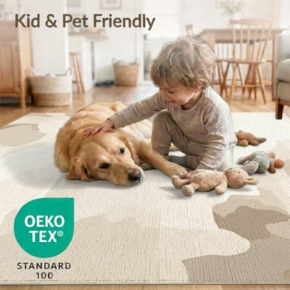 6'x9' Washable Abstract Gradient Area Rug, Taupe Foldable Non-Slip Large Carpet Foldable Easy Care Carpet for Queen Size Bedroom, Under Bed, Master Bedroom | Ref:1910383 - color: Beige/Pattern 11, size: 6' x 9' (Rectangular)