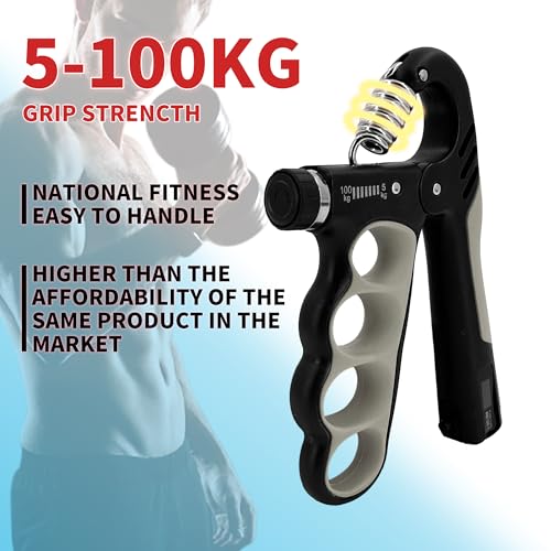 Senston Grip Strength Trainer 2 Pack - Adjustable 11-220Lbs (5-100KG) with Auto Counter, Hand Grip Strengthener, Forearm Exerciser for Athletes, Musicians, Gym, Home, Injury Rehab - color: Grey