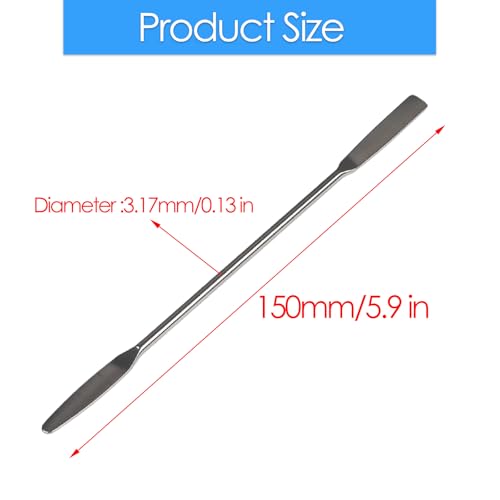 3-Pack Stainless Steel Micro Spatula, Double-Ended Lab Spatula with Tapered & Flat Tips for Laboratory, Research & Industrial Use