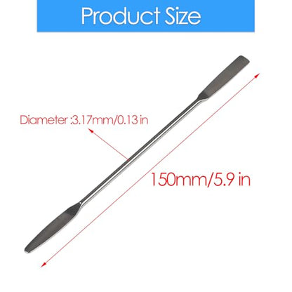 3-Pack Stainless Steel Micro Spatula, Double-Ended Lab Spatula with Tapered & Flat Tips for Laboratory, Research & Industrial Use