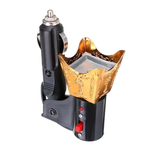 Car and Home Plug in Incenses Burners Elegant Vintage Metal Diffuser Holders Electric Censers Bakhoor Car Electric - color: Gold