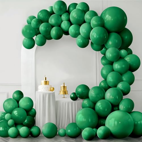 KatchOn, Dark Green Balloons - 12 Inch, Pack of 110 | Emerald Green for St Patricks Day Decorations, Birthday Decorations | St Patricks Day Balloons for Ramadan Decoration for Home | Eid Decorations - color: Dark Green