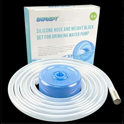 Silicone Hose with Weight Block, Replacement Tube for Water Bottle Pump 4ft | Food Grade Tube Replacement for Drinking Water Pump and Desktop Water Dispenser Hose, Fits Most USB 5 gallon Water Jug Pumps - size: 4 ft
