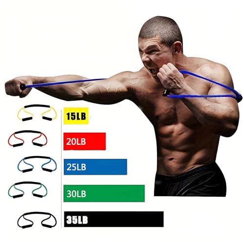 Boxing Resistance Bands for Strength and Speed Training, Boxing Training Equipment with Varied Resistance Levels Enhance Your Boxing Skills Fit for Fighters, Athletes and Fitness - color: Blue(25LB)