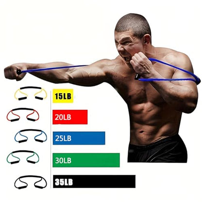 Boxing Resistance Bands for Strength and Speed Training, Boxing Training Equipment with Varied Resistance Levels Enhance Your Boxing Skills Fit for Fighters, Athletes and Fitness - color: Blue(25LB)