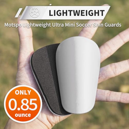 Extra Mini Soccer Shin Guards for Toddler, Kids, Youth & Adults | Ultra Lightweight Insert Small Shin Pads, Boys Girls Men Women, Shock-Absorbing Protection, 3.7×2.4 In, Training & Matches - color: White