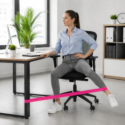 Resistance Bands Set of 5, Skin-Friendly Exercise Loop Bands for Legs and Glutes, Elastic Workout for Home Gym Fitness, Yoga, Pilates, Strength Training & Physical Therapy - color: Pink
