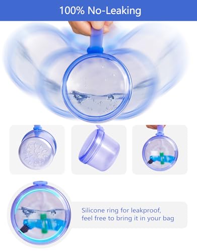 Uouovo Large Denture case, No-Leak Denture Bath Box Denture Cup, Retainer Cleaning Box, Complete Clean Care for Dentures, Clear Braces, Mouth Guard, Night Guard & Retainers (transparent blue) - color: transparent blue