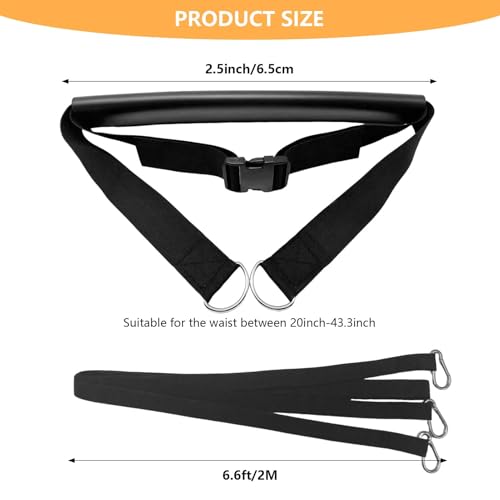 Sled Pulling Belt Set, Adjustable Waist Training Belt with Pulling Rope for Strength Agility Power Training to Help Full Body Building - size: 6.6ft