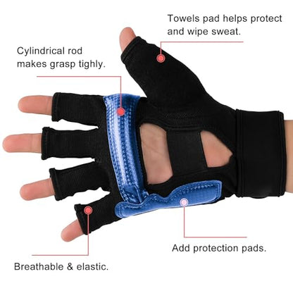FitsT4 Sports Half Mitts MMA UFC Training Boxing Punch Bag Martial Arts Gloves - color: Blue, size: X-Large