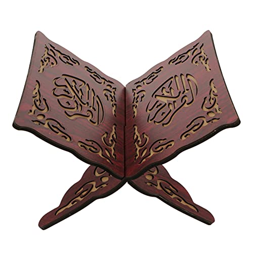 ABOOFAN Quran Bookshelf Islamic Book Stand Detachable Carved Book Holder for Prayer Study Display Eid Festival Decor Muslim Ornament 11.41 X 8.26 X 7.08 in