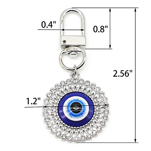 Evil Eye Keychains Car Key Ring Bag Purse Charm for Women Men - Good Luck Amulet Protection - color: A