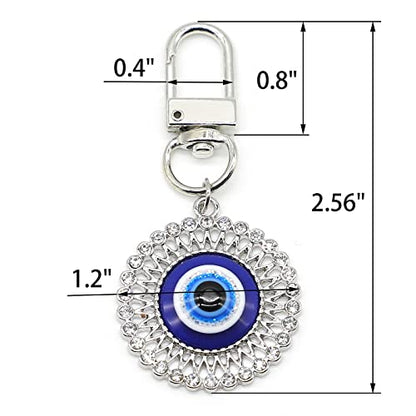 Evil Eye Keychains Car Key Ring Bag Purse Charm for Women Men - Good Luck Amulet Protection - color: A