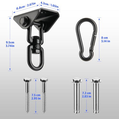 Heavy Duty Punching Bag Hanger, Heavy Bag Hanger Ceiling Mount 360° Rotation Hook Stainless Steel Boxing Bags Hook for Punching Bags, Gymnastic Rings Gym Equipment