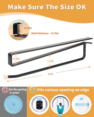 Tumbler Lid Organizer, Narrow Space-Saving Yeti Lid Organizer Inside Cabinet, No Drill No Adhesive Cup Lid Holder, for Kitchen Cabinet Organizers and Storage, Up to 12 Lids - size: 1Pack Narrow