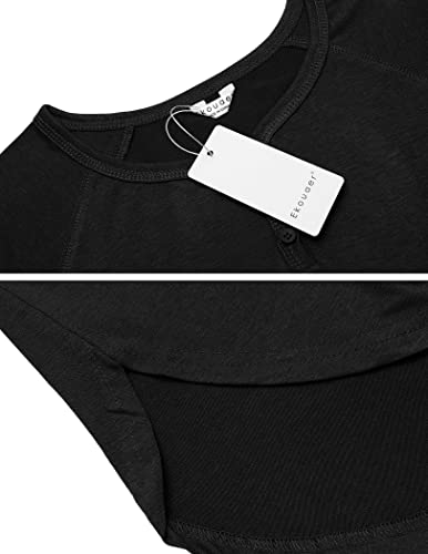 Ekouaer Sleepwear Men's Nightshirt Short Sleeve Pajamas Comfy Big & Tall Henley Sleep Shirt M-XXXL - color: Black, size: XX-Large