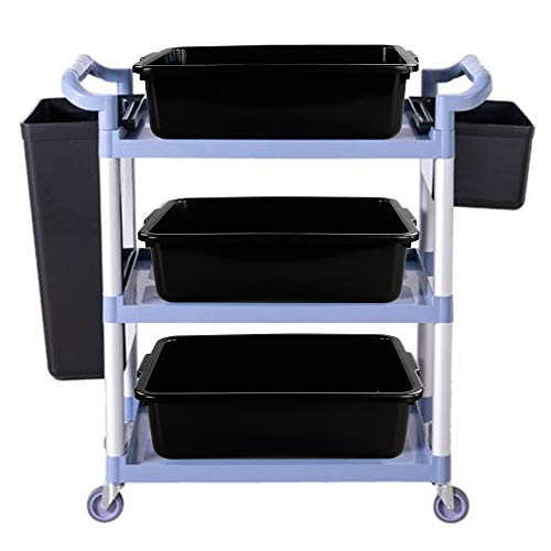 Teyyvn 13 L Plastic Bus Box, Commercial Wash Basin Tote Box, 4-Pack, Black - color: black, size: 13 L