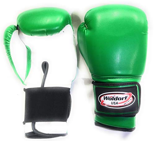 Boxing Gloves Kickboxing Muay Thai Punching Bag Vinyl Green - Durable Multi Layered Foam Padded Offers Unbeatable Price Kids and Adult Sizes - size: 10oz