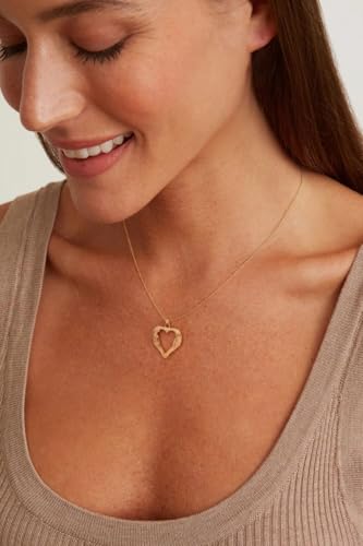 POTESSA 18K Gold Plated Pendant Necklace Medallion Coin Heart Y Shaped Chain Toggle Necklace for Women Jewelry - color: Hollow Heart