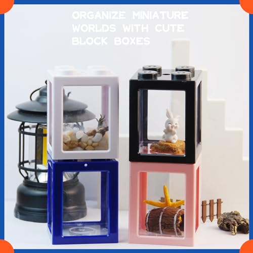 Mini Sea Monkey Tank, Small Shrimp Tank Stackable Mini Aquariums for Fairy Shrimp Eggs Moss Balls, 0.25 Gallon Temporary Betta Fish Tank Ant Feeding Case Mini Reptile Tank - color: Black