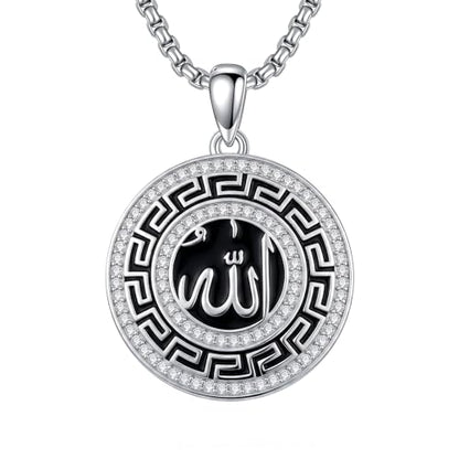 PELOVNY Allah Necklace for Men Women 925 Sterling Silver Islam Allah Pendant Chain Islamic Muslim Religious Jewelry Gifts - color: Allah-06
