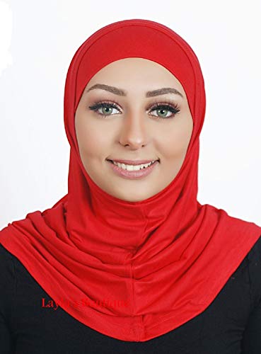 Hijab Al Amira 2 pcs - Al Amira 2 pcs Hijab Underscarf, Bandana - Hijab Accessories - color: Red