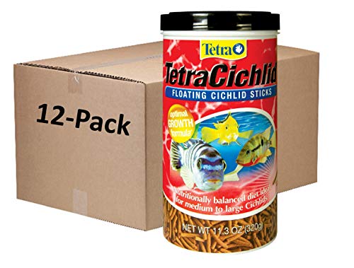 TetraCichlid Floating Cichlid Sticks 11.3 Ounces, Pond Fish Food, Nutritionally Balanced, (Pack of 12) - size: 11.3 Ounce (Pack of 12)